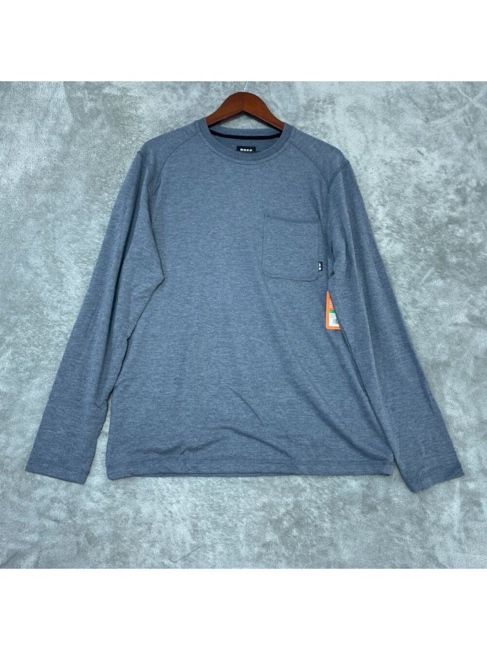 NWT Bass Outdoor Men's L Long Sleeve Utility-Tee Shirt Ombre Blue  C0750